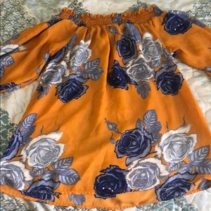 Ashley Blue yellow and blue floral top